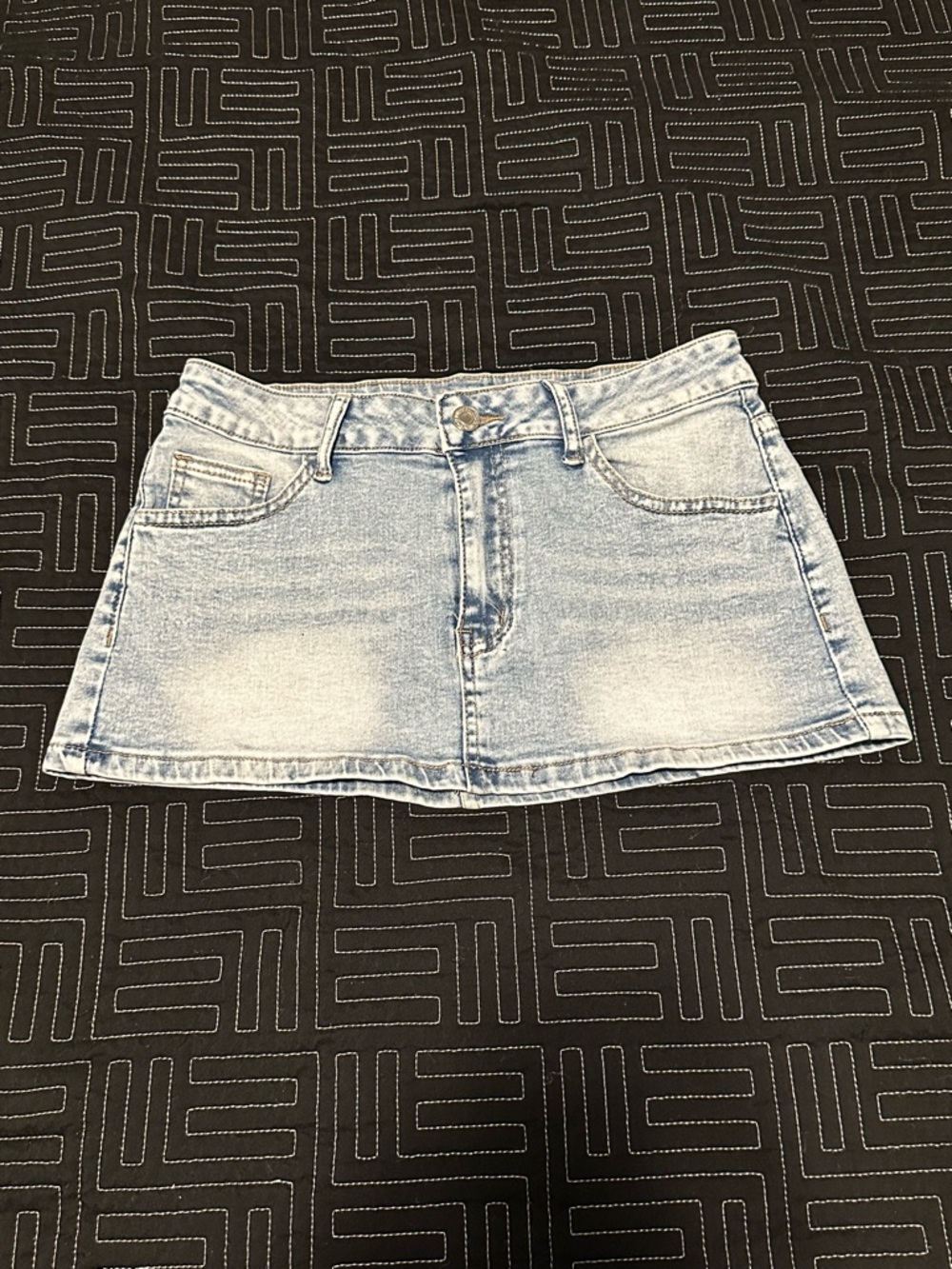Light Wash Denim Mini Skirt - Y2K